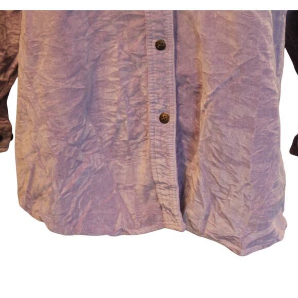 Vintage 90s Bill Blass Purple Crushed Velvet Oversize Button Down Shirt Size 1X - Picture 10 of 15